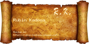 Rubin Kadosa névjegykártya